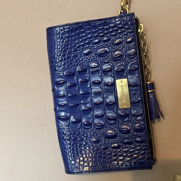 Brahmin Dark Blue Melbourne Leather Clutch Wristlet - Picture 2 of 4